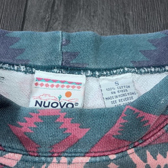 Vintage‎ 90s Nuovo Sweater Womens Small Mock Neck Southwest Native Aztec READ - Picture 5 of 9